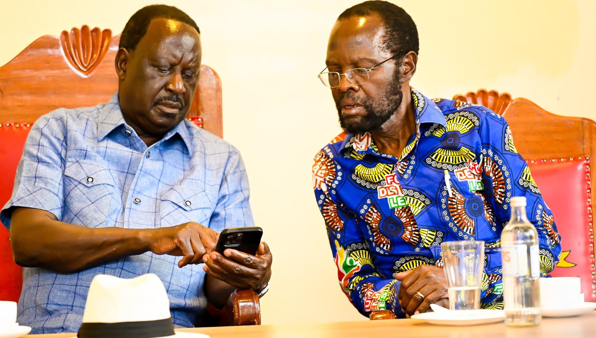 Former Prime Minister Raila Odinga With Kisumu Governor Anyang’ Nyong’o. Photo/Kisumu County Press.
