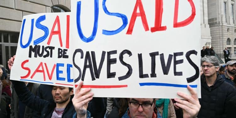 Trump On Usaid Protests Outside Usaid Headquaters