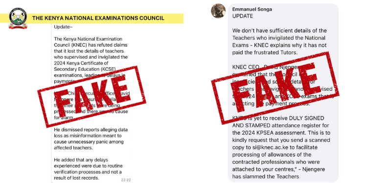 Knec Flags Two Posters As Fake. Photo/Knec.