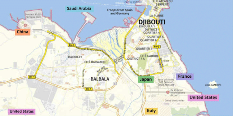 A Photo Showing The Positioning Of The Foreign Military Bases In Djibouti. Photo/ Universidad De Navarra.