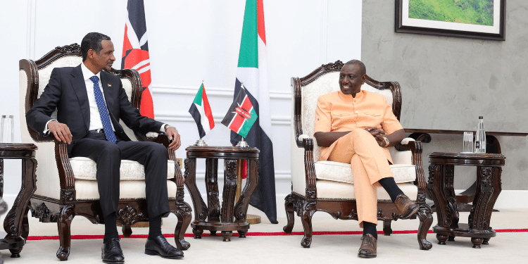 Details Of Sudanese Rebels Forming A Parallel Govt Last Night In Nairobi President William Ruto With The Rsf Leader General Mohamed Hamdan Dagalo At State House, Nairobi On January 3, 2024. Photo/Pcs. Sudan