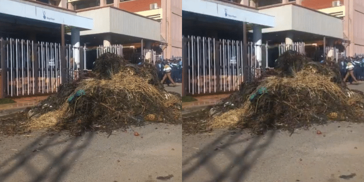 Photos Of Garbage Dumped Out Kenya Power Offices At Stima Plaza Building In Nairobi Cbd.photo/ Nyakundi X.