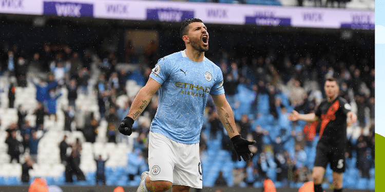 Sergio Agüero During A Past Match For Manchester City. Photo/ Premier League X.