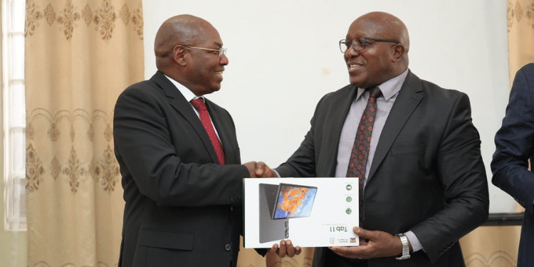 Private Hospitals Fire Back After Govt Threat To Shut Them Down Over Ruto Billions Ps For Medical Services Harry Kimtai (Left) With Embu County Deputy Governor Kinyua Mugo During The Launch And Presentation Of Digitization Devices In Embu County On March 17, 2025. Photo/Moh. Private Hospitals
