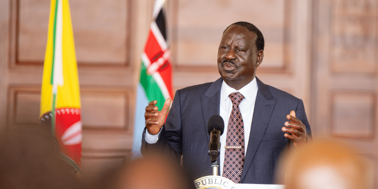 Odm Party Leader Raila Odinga Speaking At State House Nairobi. Photo/Pcs