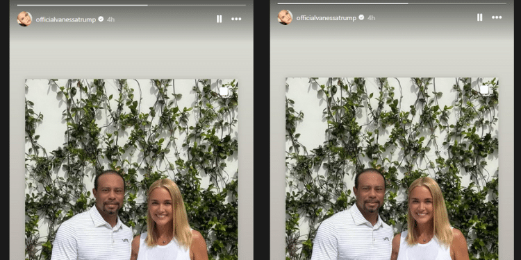 A Photo Of Tiger Woods And Vanessa Trump On Her Instagram Stories. Photo/ Vanessa Trump Instagram.