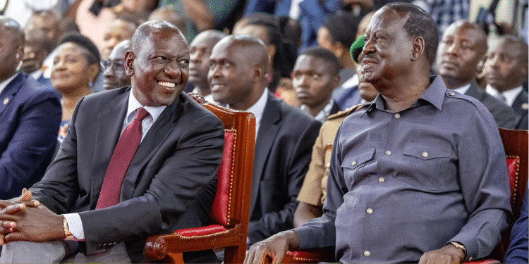 William Ruto &Amp; Raila At Kicc During Mou Signing Photo/ Oscar Sudi X