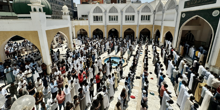 Muslims Praying At The Jamia Mosque In Nairobi. Photo/ Jamia Mosque 