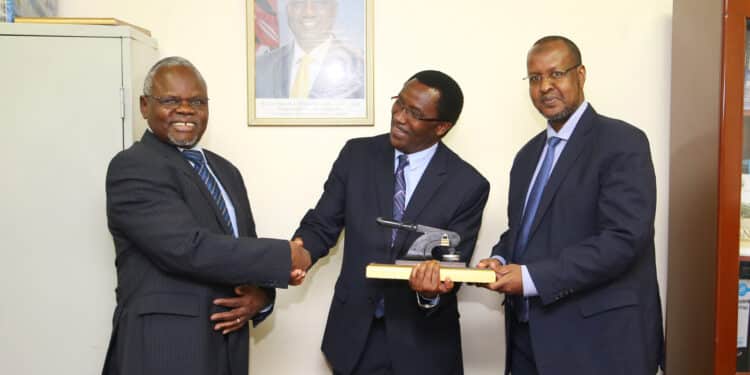 Prof Francis Aduol With Other Tuk Officials During Hand Over Ceremony. Photo. Tuk