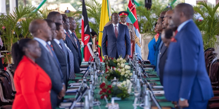 President William Ruto Chairing A Cabinet Meeting. 