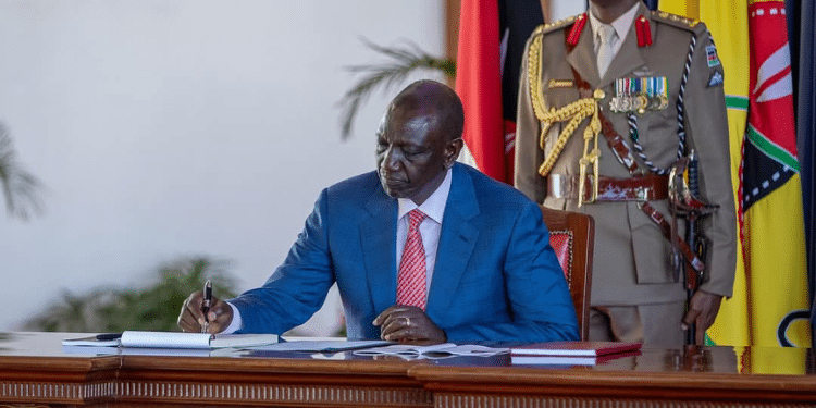 President William Ruto During The Swearing-In Of The Newly Appointed Cabinet Secretaries And Principal Secretaries At State House, Nairobi. Photo/Pcs