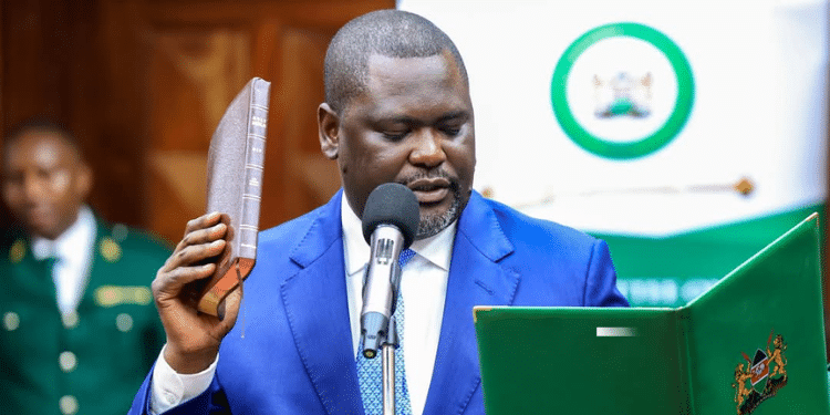 Kindiki To Public Service Cabinet Secretary Nominee Geoffrey Ruku Appearing Before The National Assembly For His Approval Hearing. Photo/Kimani Ichung'Wah