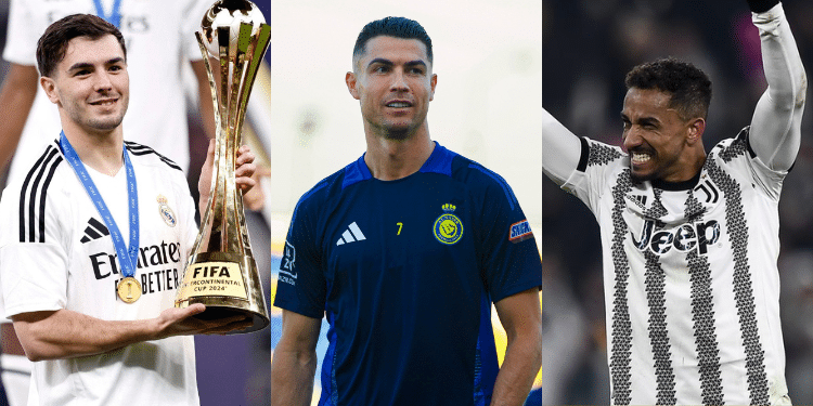 3 Football Stars Who Have Won The Epl, La Liga, And Serie A A Photo Collage Of Football Players Brahim Diaz, Christiano Ronaldo And Danilo. Photo/ Ronaldo Facebook, Diaz Facebook &Amp; Juventus.