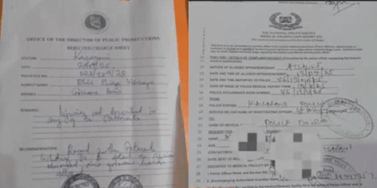 A Photo Collage Of Liankey Nyambura And Kasarani Police Commander Emmanuel Rono. Photo/ Citizen Screengrab.