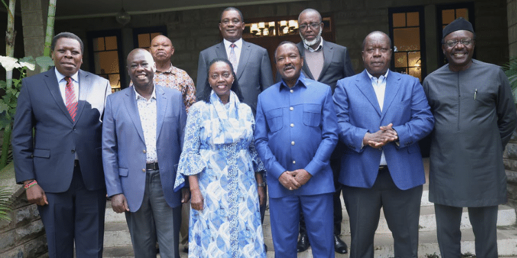 In A Photo Posted On Social Media, Matiag'I Is Seen Beside Dap-K Party Leader Eugene Wamalwa, Former Deputy President Rigathi Gachagua, People Liberation Party Leader Martha Karua, Wiper Party Leader Kalanzo Musyoka, Mukhisa Kituyi And Former Cabinet Secretary For Public Service Justin Muturi.