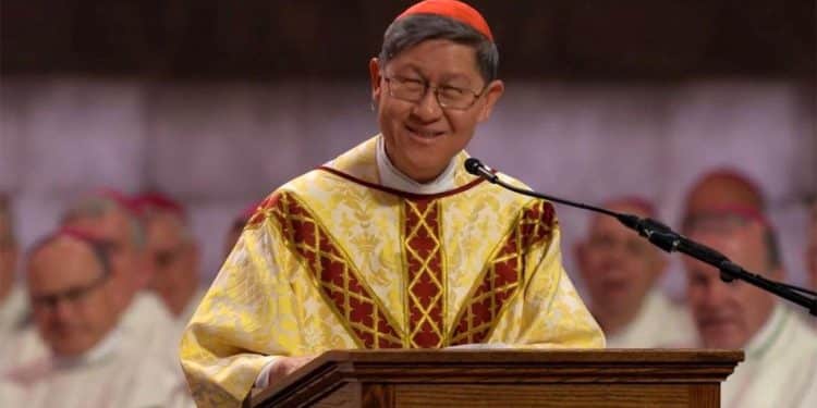 Cardinal Luis Antonio Tagle Celebrates Holy Mass At The National Eucharistic Congress In Indianapolis. Pope Francis