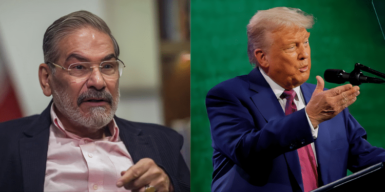 A Collage Of Iranian Political Advisor Ali Shamkhani And President Donald Trump Photo/ Mario Nawfal