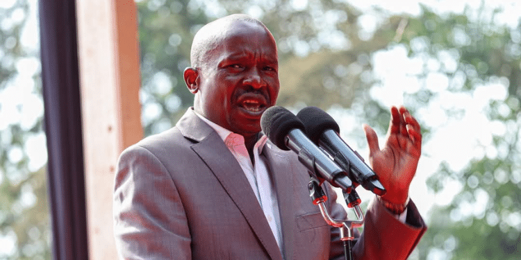 Deputy President Kithure Kindiki Addressing In Public Function At Ndurarua Primary School In Kabete Constituency, Kiambu County On 25Th May. Photo/Ruto X