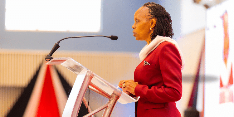Kuccps Ceo Dr. Agnes Mercy Wahome Speaking At A Past Function. Photo/Kuccps