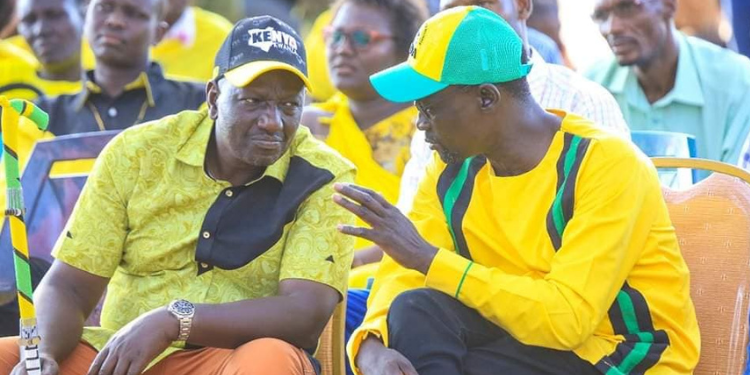 Iebc Chairperson Nominee Explains His Relationship With Ruto’s Deputy Chief Of Staff President William Ruto With Deputy Chief Of Staff Comptroller Josphat Nanok During A Tour To Turkana County On July 9, 2022. Photo/Nanok Facebook. Iebc