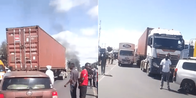 Transport Paralyzed Along Mombasa-Nairobi Highway At Kiboko