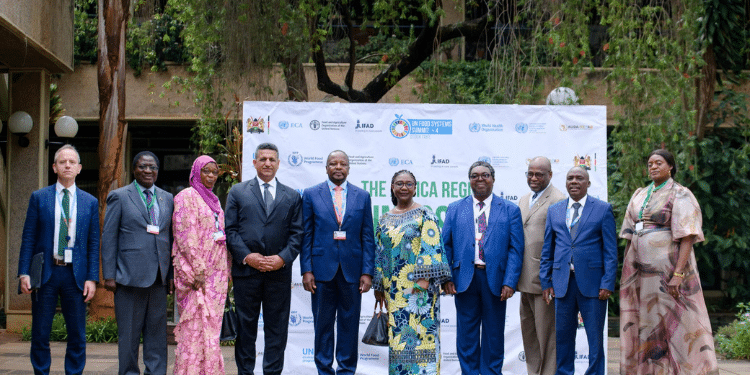 Agriculture Cs Mutahi Kagwe, With Other Officials After Theunfss+4 Africa Regional Summit Held At The Unon Complex In Gigiri, Nairobi On May 5, 2025. Photo/Kagwe X.