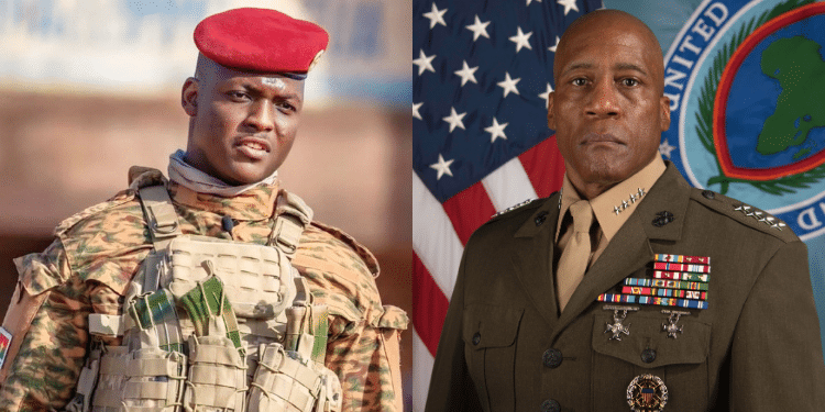 A Photo Collage Of Burkina Faso President Captain Ibrahim Traoré And Africom Commander General Michael Langley. Photo/Africom&Amp;The Conversation.