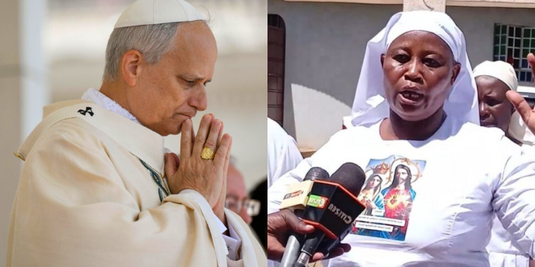 A Photo Collage Of Pope Leo Xiv And Busia Mother Of Jesus, Judith Nafula. Photo/Vatican News/Ugc.