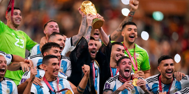 Argentina Players Celebrate Winning The 2022 Fifa World Cup In Qatar. A Historic Showdown Awaits As 9 Nations Eye World Cup Debut. Photo/Fifa