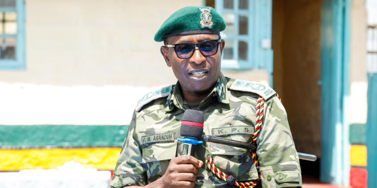 President William Ruto’s Senior Economic Advisor, Moses Kuria And Ig Douglas Kanja. Photo/Kuria X/Nps.