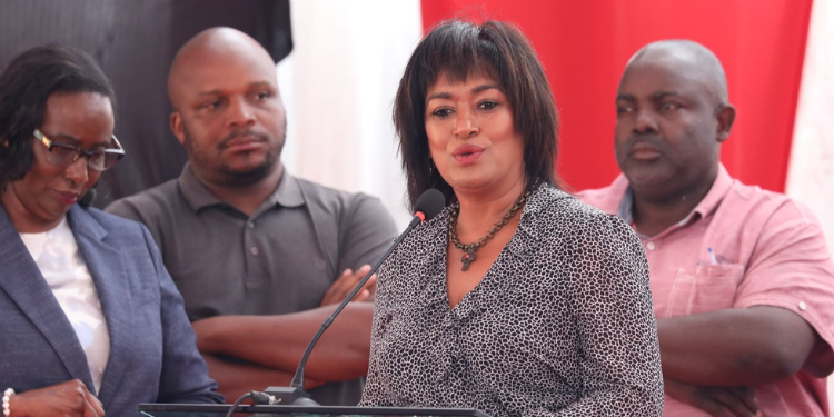 Nairobi County Woman Representative Esther Passaris Speaking During The Official Opening And Handover Of Cbk Police Housing Complex In Industrial Area. Photo/Passaris X. Eliud Lagat