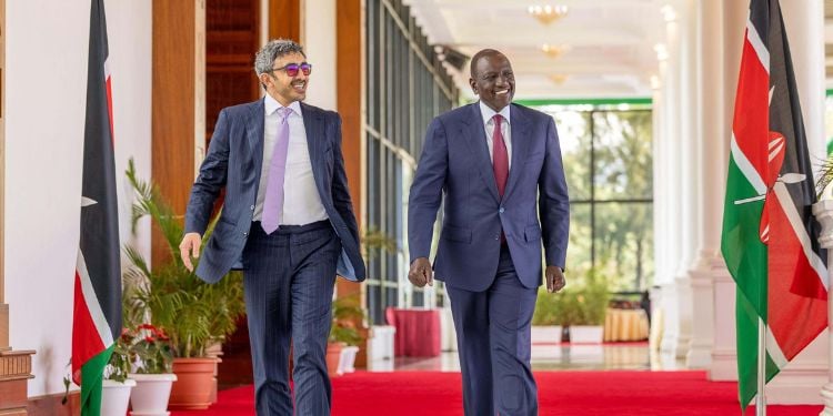 Mps Poke Holes In Ruto And Uae Historic Deal A Photo Ofpresident William Ruto And His Highness Sheikh Abdullah Bin Zayed Al Nahyan, The Uae Deputy Prime Minister And Minister Of Foreign Affairs Of The Uae At State House Nairobi. Photo/Pcs
