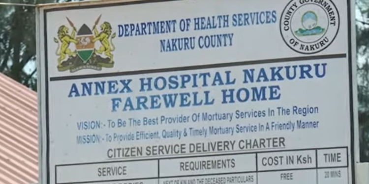 Annex Hospital Nakuru Farewell Home, Where The Bodies Of Simon Yego And Collins Kipyatich Were Taken. Photo/ Screengrab Ntv. Elgeyo Marakwet