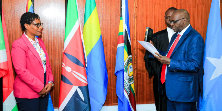 Competition Authority Of Kenya Boss Lands New International Role Swearing-In Ceremony Of David Kemei On June 3 At The East African Community Headquarters In Arusha.photo/Cak