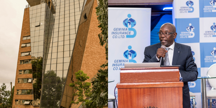 A Collage Of The Geminia Insurance Front Office And Ben Ndegwa, Managing Director, Geminia Insurance Photo/Geminia Insurance/Behance