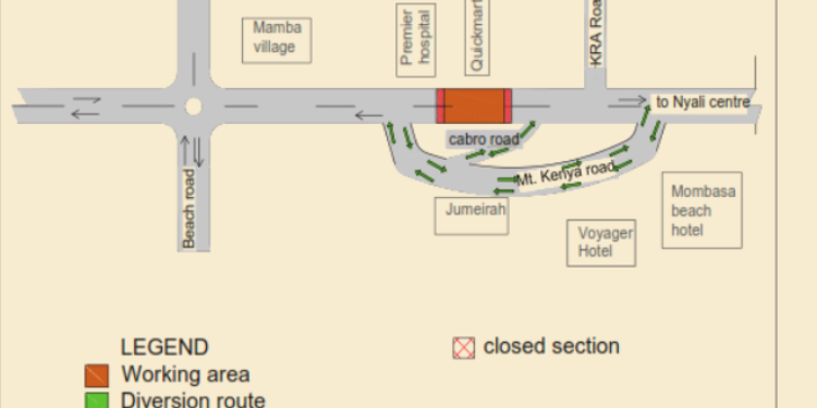 Kura Announces 6 Months Closure Of A Road In Mombasa Kura Announces 6 Months Closure Of Links Road Nyali In Mombasa County