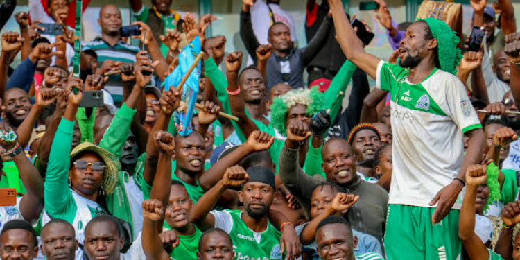 Gor Mahia Fans Celebrating During A Past Match. Photo/Gor Mahia  X.