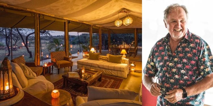 A Collage Of Richard’s River Camp In Maasai Mara (Left) And Hemingways Founder Richard ‘Dicky’ Evans.