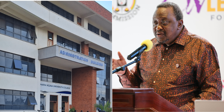 Uhuru’s Uncle And Sister Among Members Of Mama Ngina University Council A Collage Of Mmam Ngina University College And Former President Uhuru Kenyatta. Photo/ Mama Ngina.