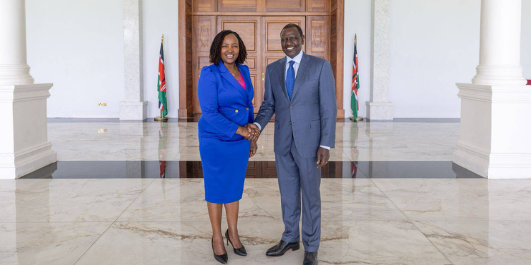Kenya Airways Appoints Ps Teresia Mbaika As Director President William Ruto With Principal Secretary Teresia Mbaika At State House On April 23, 2024. Photo/Mbaika Facebook. Kenya Airways