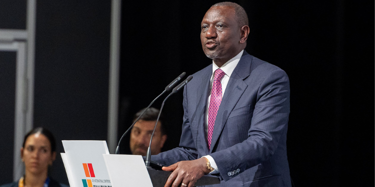 President William Ruto Speaking During The 4P High-Level Meeting At The Fourth International Conference On Financing For Development In Seville. Photo/Pcs