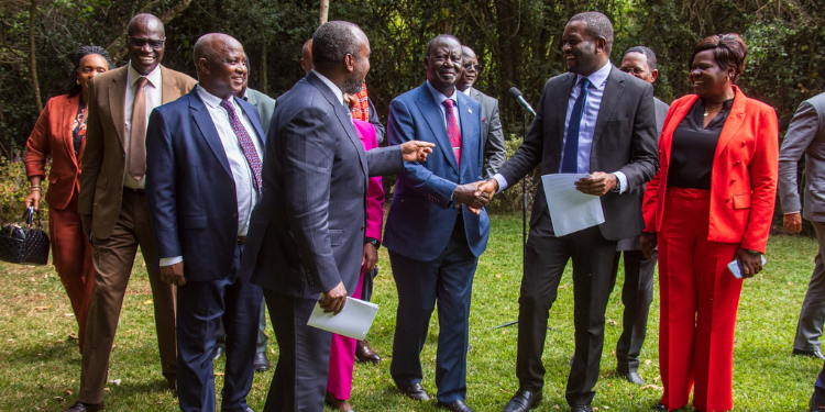 Odm Party Leader Raila Odinga Interacts With The Party'S Central  Committee Members Before A Press Conference On July 29, 2025. Photo/Odm.