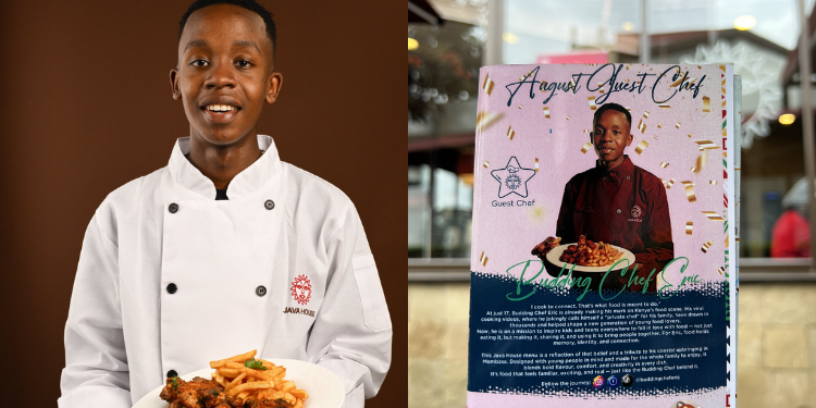 Journey Of 17-Year-Old Eric Wambungu Who Was Named Java House Guest Chef A Photo Collage Of Chef Eric Wambugu And Menu At Java House In 2025 Photo/Budding Chef Eric
