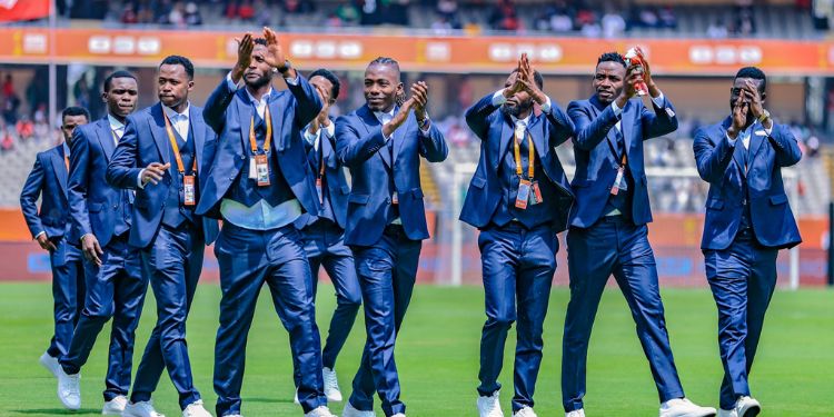 Harambee Stars Players At Kasarani Stadium In Nairobi During Chan.