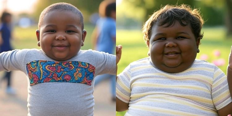Photos Of Two Obesity Children. Photo/Grok.