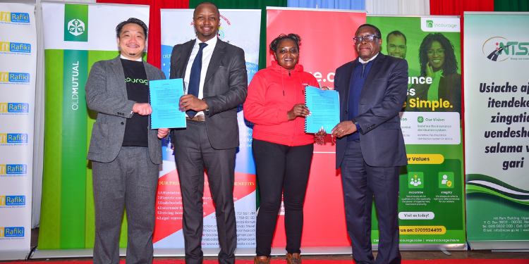 Hospitalized Boda Boda Riders To Get Ksh1,000 Cover Daily Under New Insurance Scheme Kunihiko Kawano, Ceo &Amp; Founder Incourage Insurance Agency, Martin Karenju, Md, Old Mutual Life Assurance Kenya, Salli Nyawira Gm East Africa Rescue.co And Joseph Njuguna, Md Rafiki Microfinance Bank, During The Launch Of The Boda Boda Riders Super Cover. Photo/File.