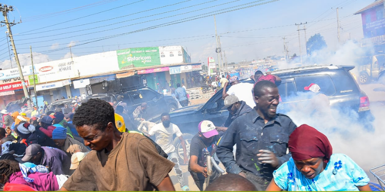 Teargas Disrupts Meeting Attended By Gachagua Allies People Fleeing The Scene As Tear Gas Fills The Air Photo/Methu