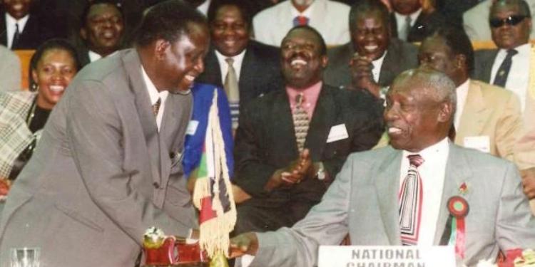 Today In History: When Raila Odinga Shook Hands With Moi After Many Years Of Fighting Him Raila Odinga Shakes Hands With President Moi After 1997 Elections