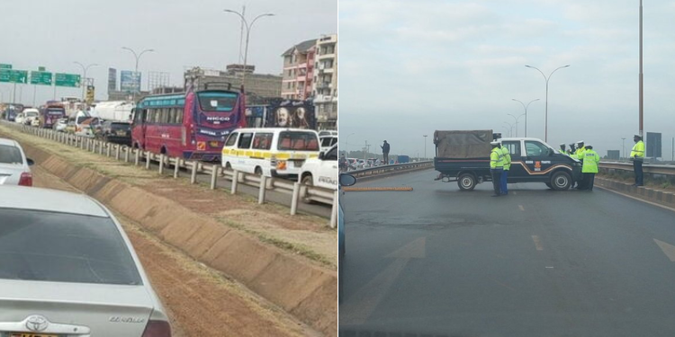 Heavy Traffic On Thika Road As Fans Head To Kasarani Stadium For Kenya Vs Madagascar Match An Image Of Vehicles Stuck In A Traffic Jam On Thika Road On August 22, 2025.
