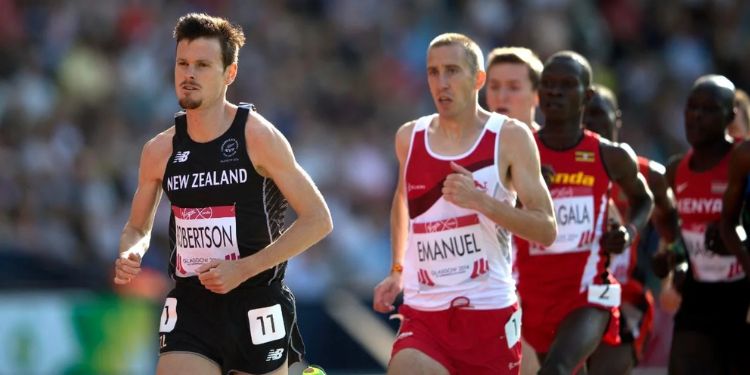 Zane Robertson, Left, In Action At The 2014 Commonwealth Games In Glasgow.